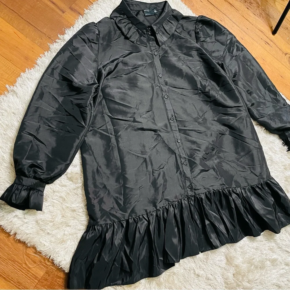 ASOS Design Ruffle Neck Collar Dress - Picture 6 of 10